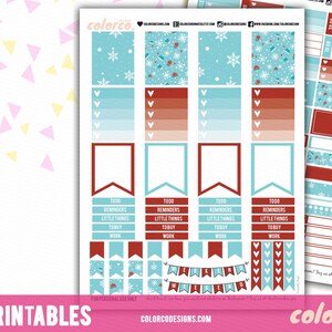 Winter Wonderland weekly kit Printable Planner Stickers Erin Condren ECLP Happy Planner Instant Digital Download
