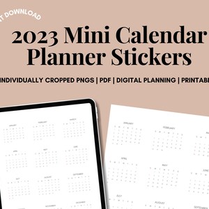 2023 Mini Monthly Calendar Digital Sticker | Sunday Start |  Planner widget , Digital Planner Stickers, Bujo Stickers