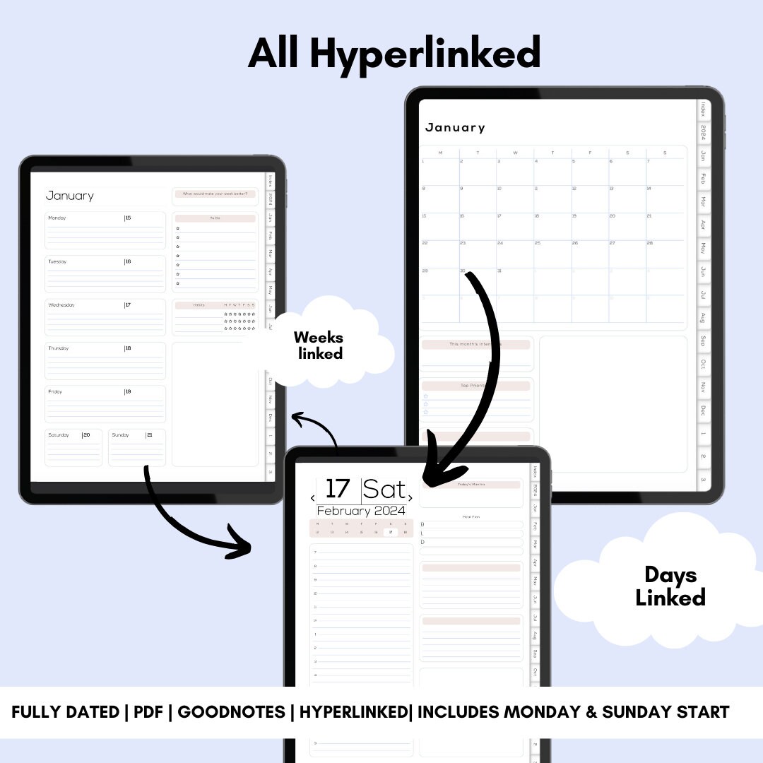 2024 dated digital planner for goodnotes ipad android etsy canada