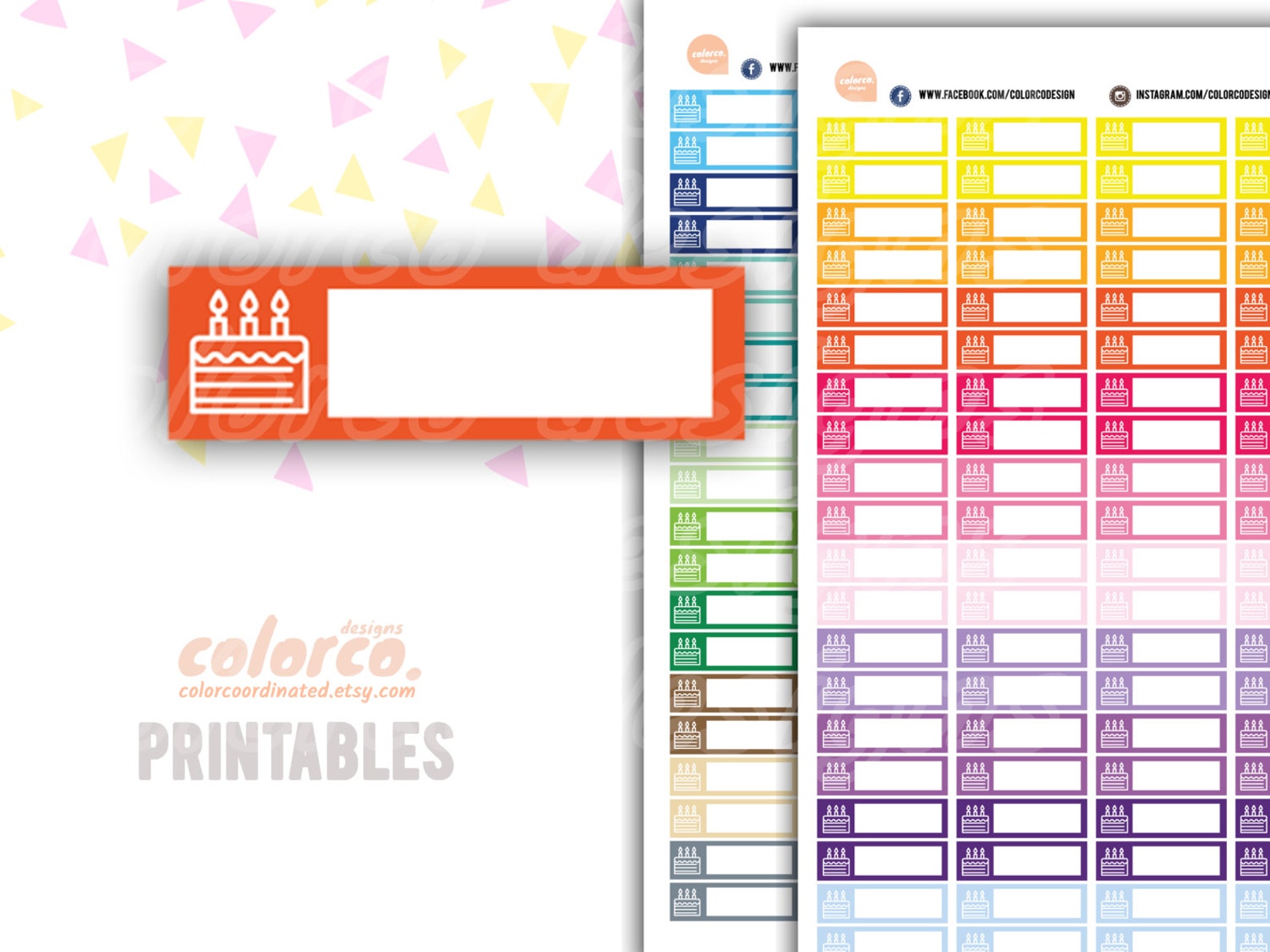 Birthday Stickers Printable Planner Stickers Erin Condren - Etsy