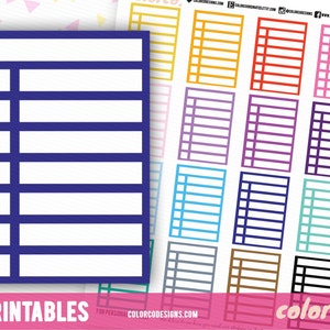 Square Stackable Sidebar Checklists Printable Planner Stickers Erin Condren Happy Planner Hobonichi Digital Planner Instant Digital Download