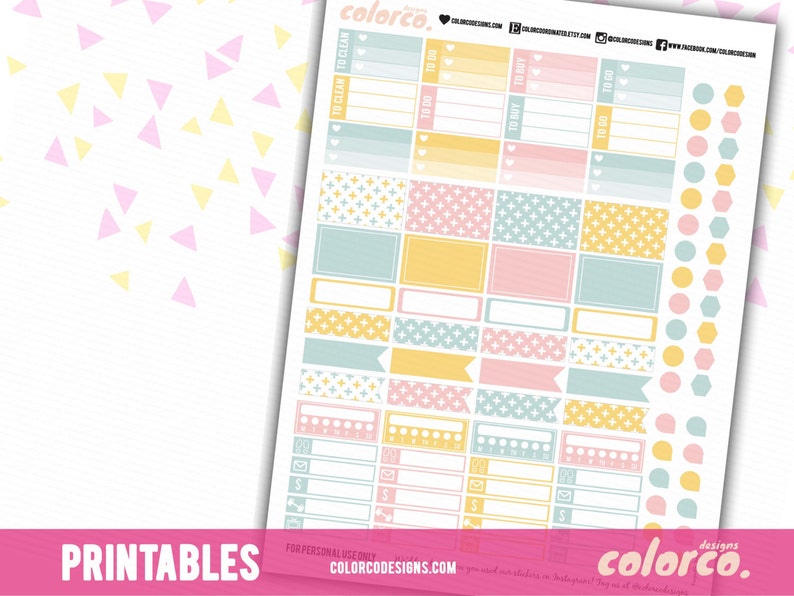 SPRING PASTEL Weekly Kit Printable Planner Stickers Erin Condren ECLP ...