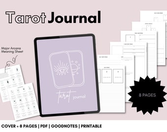 Simple Tarot Journal digital download , Tarot Spread Pages, Tarot Workbook, Tarot Diary, Card Reading, Planner templates , planner widget