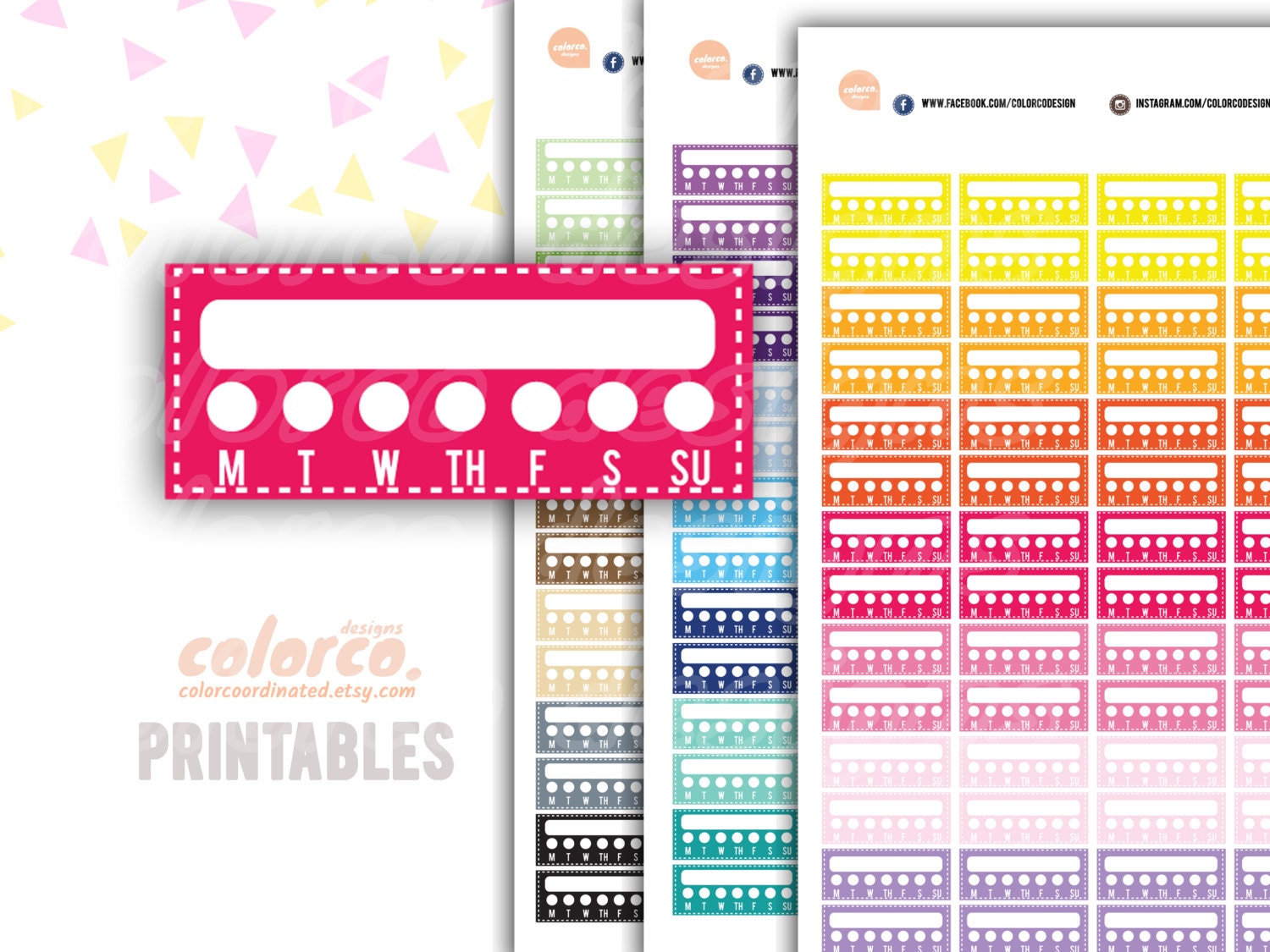 WEEKLY Tracker Stitched Printable Planner Stickers Erin Condren Happy ...