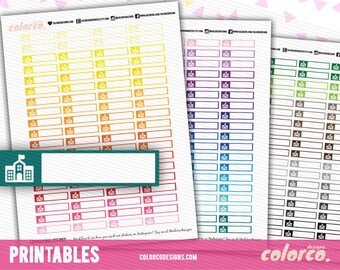 School stickers  Printable Planner Stickers Erin Condren Happy Planner Hobonichi Digital Planner Instant Digital Download