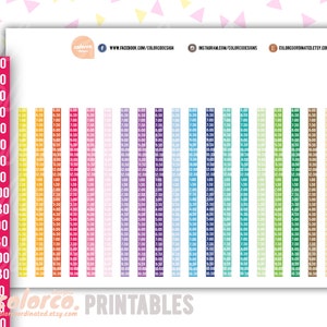 Compact PASSION PLANNER - Tijdlijnstickers - Regenboog // Afdrukbare plannerstickers//Directe digitale download pdf