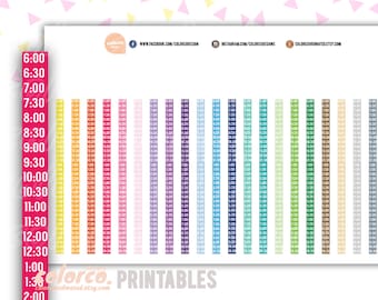 PASSION PLANNER Compact - Time Line stickers - Rainbow // Printable Planner Stickers// Instant Digital Download pdf