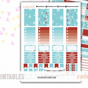 HAPPY PLANNER Winter kit Printable Planner Stickers Erin Condren ECLP Happy Planner Instant Digital Download