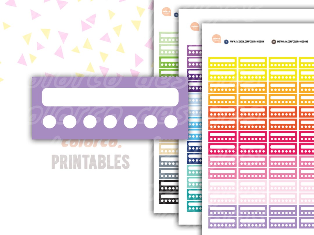 WEEKLY Habits Tracker Printable Planner Stickers Erin Condren Happy ...