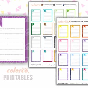 Full Box List Printable Planner Stickers | Functional Rainbow Multi color | Erin Condren Happy Planner Hobonichi Passion Planner