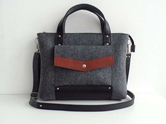 felt and leather bag
