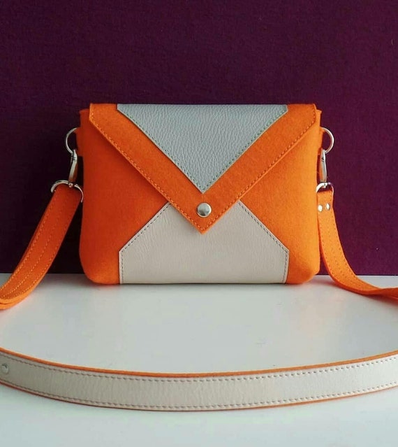 orange crossbody purse