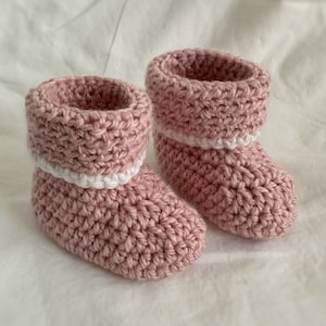 Cute Baby Booties | Crochet Baby Boots | Baby Shower Booties | Crochet Baby Gifts | Knit Baby Slippers | Newborn Shoes | Cuffed Baby Booties