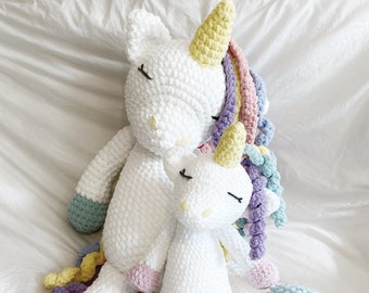 Large Toddler Sized Plush Unicorn Crochet Doll! | Big Plush Stuffed Unicorn Amigurumi | Oversized fun! | Huge Pony Knit Doll