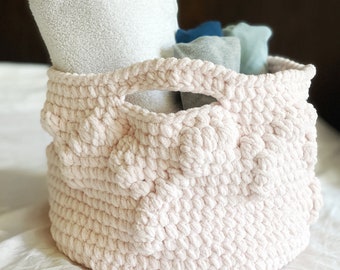 Soft Nursery Basket with Handles! Perfect gift for baby showers and housewarming! Pink Mint Green White color options!