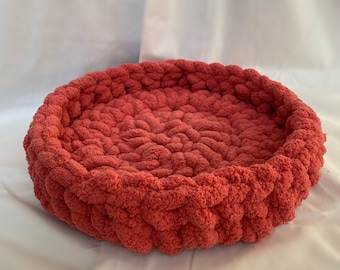 Crochet Plush Pet Bed: Handmade Dog or Cat Bed