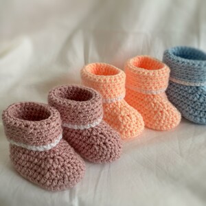 Cute Baby Booties | Crochet Baby Boots | Baby Shower Booties | Crochet Baby Gifts | Knit Baby Slippers | Newborn Shoes | Cuffed Baby Booties