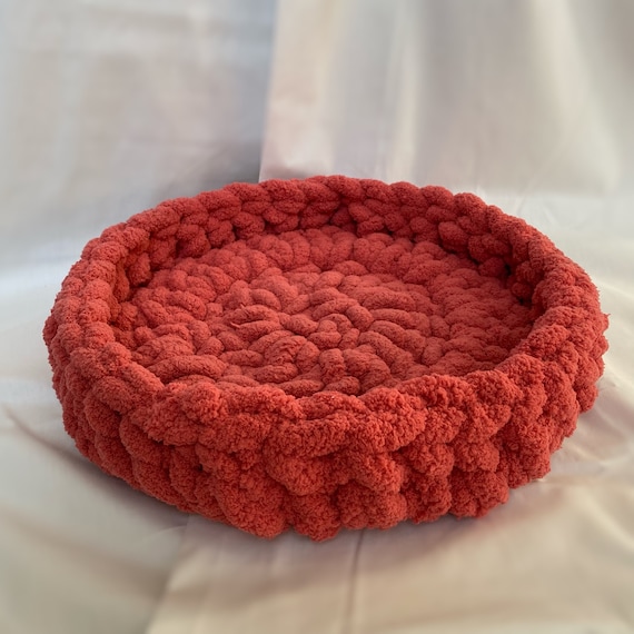 Crochet Plush Pet Bed: Handmade Dog or Cat Bed