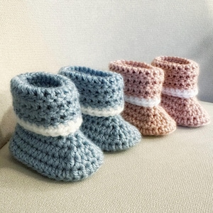Cute Baby Booties 2-Pack | Crochet Baby Boots | Baby Shower Booties | Crochet Baby Gifts | Knit Slippers | Newborn Shoes | Cuffed Booties