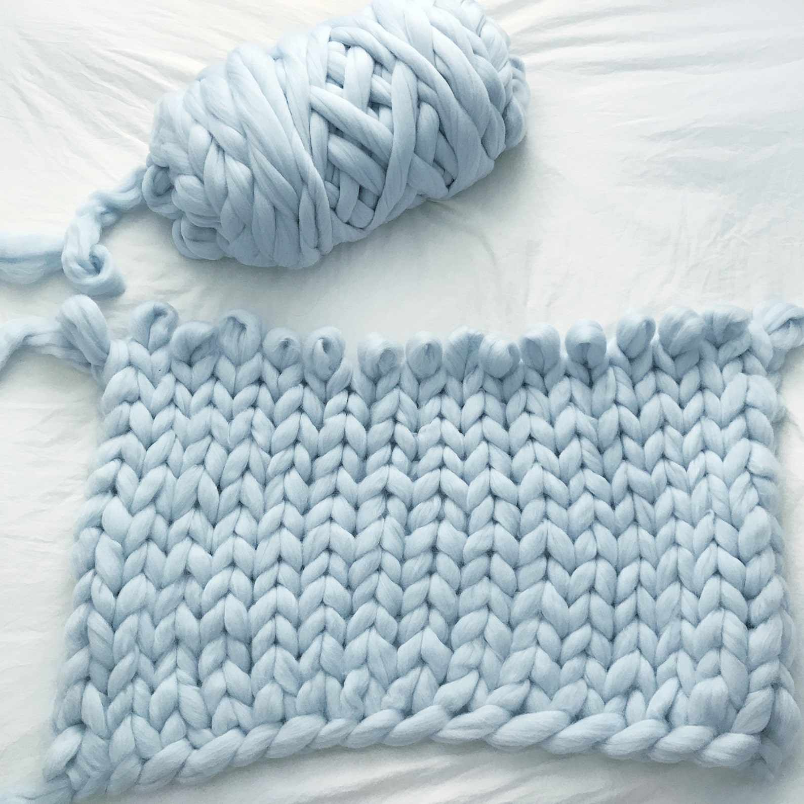 Super Chunky Handmade Knit Blanket/throw Merino Wool Etsy