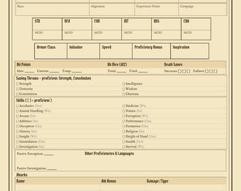 Scheda personaggio barbaro PDF - Folio di classe 5e, Tracciatore di rabbia, Registro delle avventure