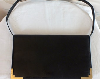 Vintage ESCADA CLUTCH/SHOULDER Bag.Black Leather.