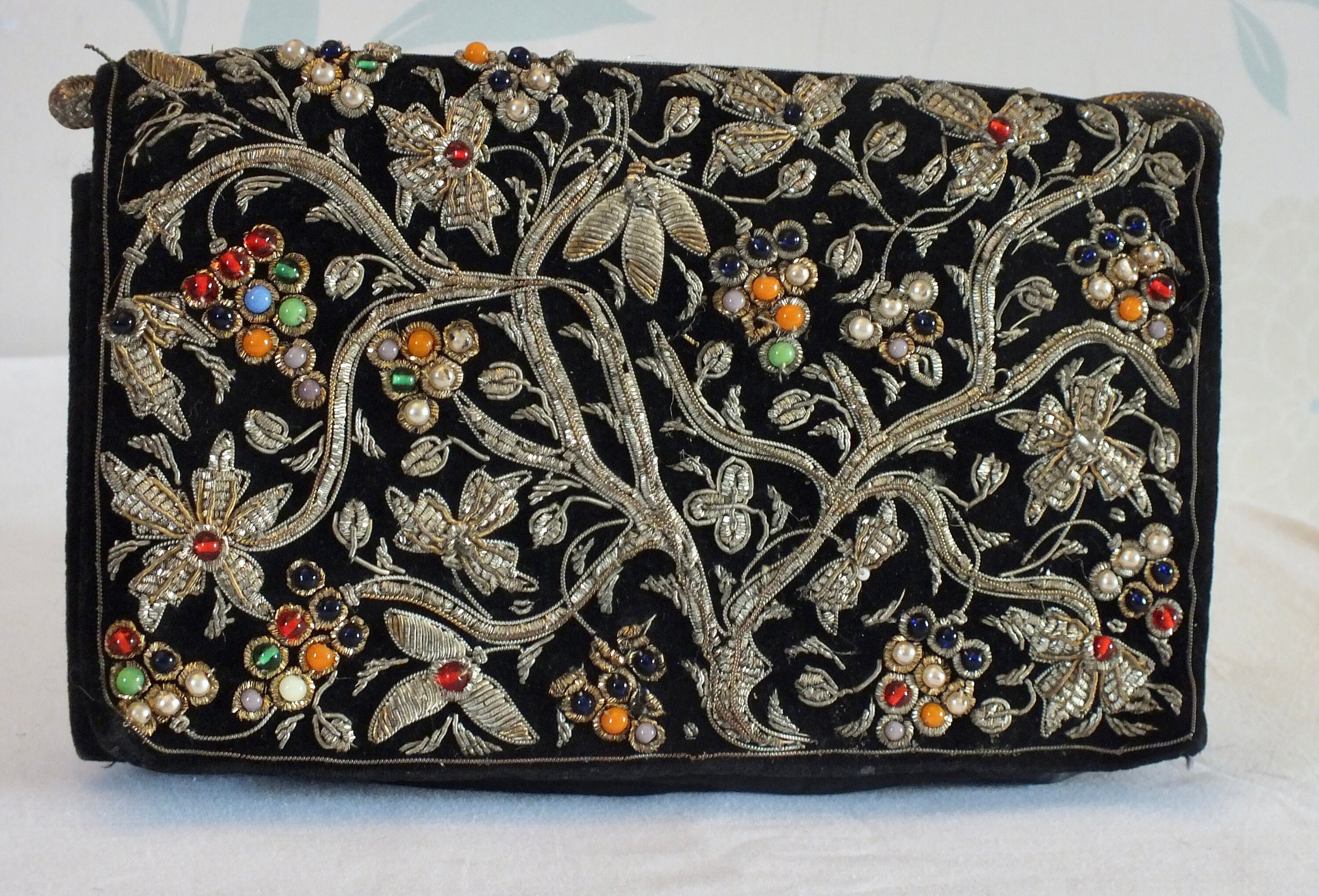 Antique Vintage Velvet Change Purse OLD(IND handcraft velvet bag 