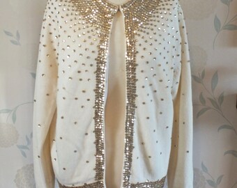 Gold Sequin Cardigan - Etsy Ireland