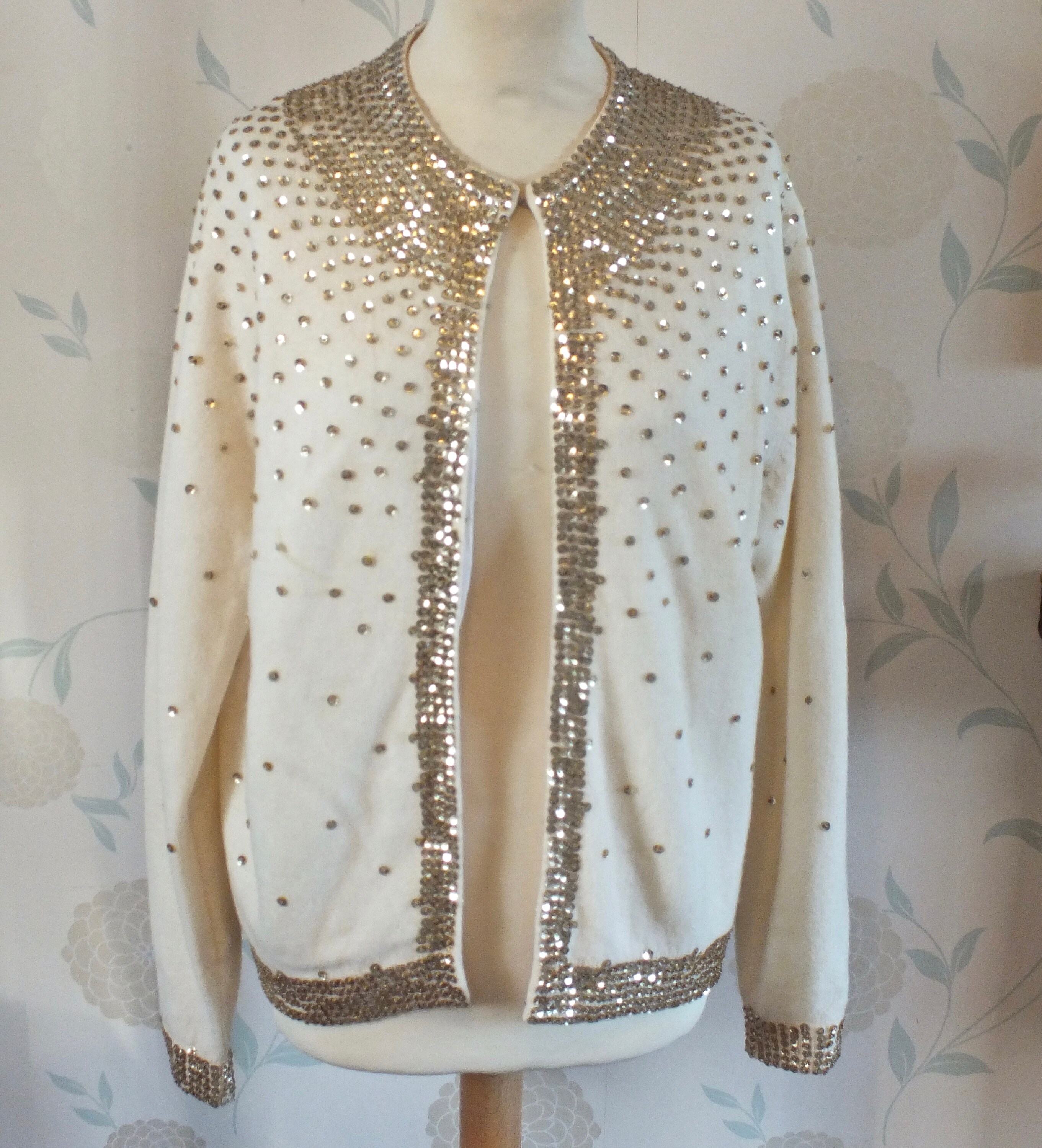 Gold Sequin Cardigan - Etsy
