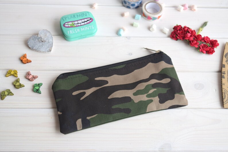 Camouflage Pencil Case Pencil Pouch Cosmetic Small Pouch Etsy