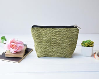 Green Upholstery Makeup Cosmetic Spa Bag Travel Toiletry Pouch