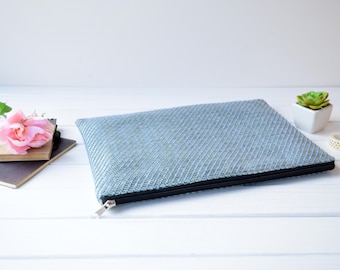 Tapestry MacBook Sleeve: Gray Blue Laptop Case