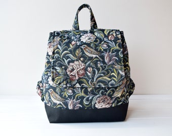 Sac à dos oiseaux noirs, sac seau, petit sac à dos, sac à dos urbain, sac à dos, sac à langer, sac à dos en toile, sac à dos, range, sac à dos décontracté