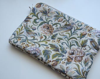 Birds Floral Upholstery MacBook Sleeve, Padded Laptop Case