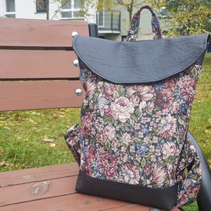 Floral backpack, Women backpack, Rucksack, Bag, Everyday backpack, Laptop bag, School College Backpack, Canvas backpack, Diaper bag