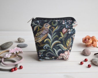 bird purse, pouch, Toiletery bag, Make Up Pouch, Makeup storage, Makeup organize, Project bag, lipstick organize, Bridal purse, Charger bag