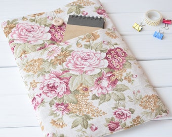 Floral MacBook sleeve with pockets, MacBook Air 13 case, MacBook 12 case, MacBook sleeve, MacBook Pro 13 case, iPad sleeve, iPad Air sleeve