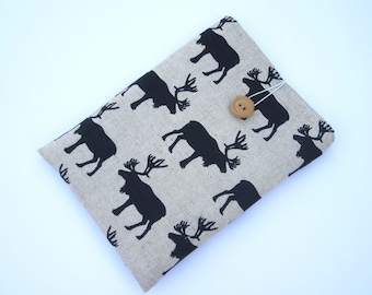 Linen elks Kindle sleeve, iPad mini sleeve, Kindle Paperwhite sleeve, Kindle Fire case, Kobo case, Nexus 7 sleeve, ipad sleeve, Nook case