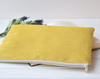 Yellow Upholstery MacBook Sleeve Padded Zippered M1 M2 Case