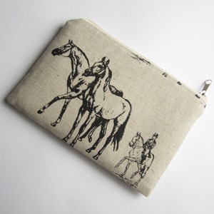 Linen horses Kindle Voyage Case Sleeve, Kindle Paperwhite Case, New Kindle Touch, iPad mini sleeve, Nexus case, Kobo Aura, Touch case