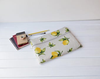 Funda para MacBook/iPad con estampado de limón: funda de bolsillo con cremallera, bolso para portátil personalizado