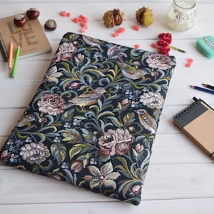Birds & Roses MacBook Sleeve: Padded Laptop Case with Zipper