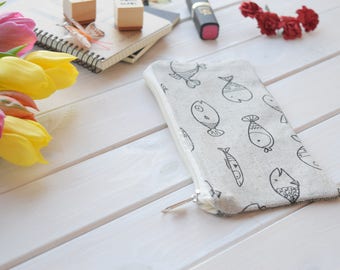 Pencil  pouch, pencil box, pencil bags, make up bag, school supplies, pencil pouch, pencil holder, cute pencil case, Space Pencil Case, line