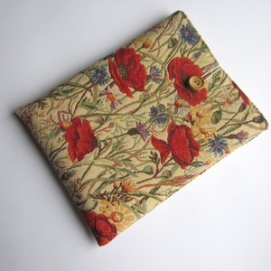 Poppies Kindle sleeve, Custom case, iPad cover, Kobo sleeve, Nook case, Nexus cover, Paperwhite case, Voyage sleeve, Kobo Aura case