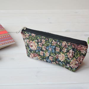 Make up bag, Toiletry bag, Cosmetic bag, Travel bag, Cosmetic case, Travel makeup bag, Zipper bag, Storage bag, Pencil case, Floral bags 画像 3