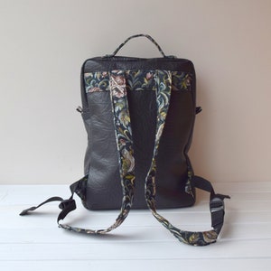 Backpack, Rucksack Bag, Purse, Vertical Square Shape bag, Laptop bag, Women backpack, School College Backpack, Travel bag, Black, Birds image 9