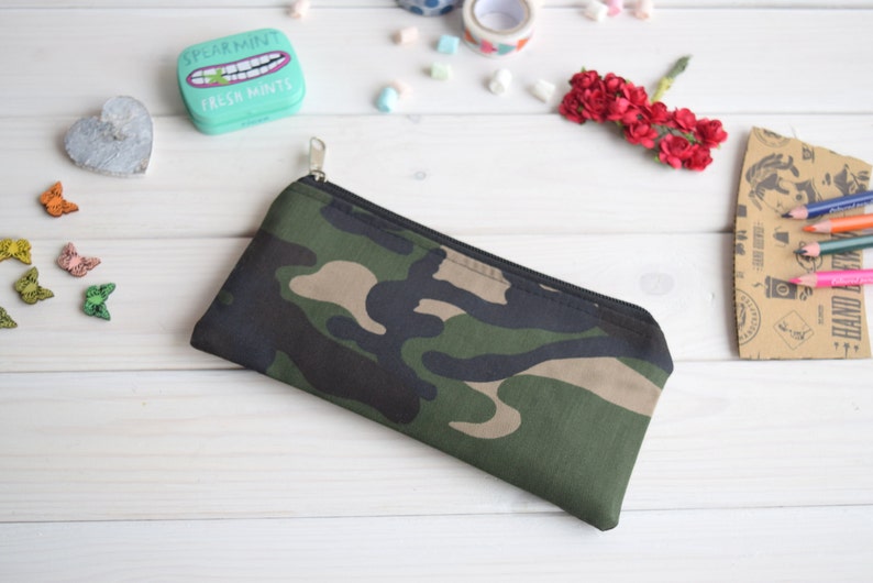 Camouflage Pencil Case Pencil Pouch Cosmetic Small Pouch Etsy