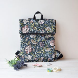 Backpack, Foldover backpack, Vertical square shape bag, Women backpack, Travel bag, Everyday backpack, Laptop bag, Gym Sport bag, Rucksack