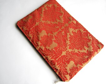 Red damask 11 sleeve zipper, MacBook Air 11 sleeve, MacBook Air 11 case, Mac Air 13 sleeve, Mac Pro 13 case, Mac Pro 13 Retina sleeve