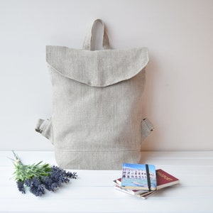 Sac à dos en lin avec fermeture à rabat, sac à dos, sac à dos, sac à dos, trousse, fourre-tout, cartable, sac d'école, sac à dos de voyage, sac à dos, sac pour ordinateur portable